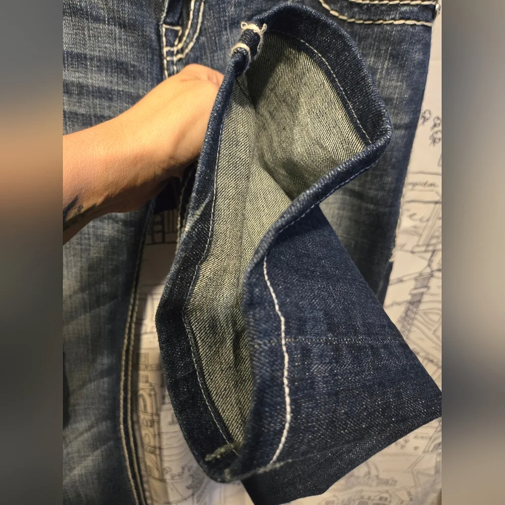 NWOT Women's Rock And Roll Cowgirl Low Rise Wide Leg Jeans Size 27x34 - Picture 7 of 14